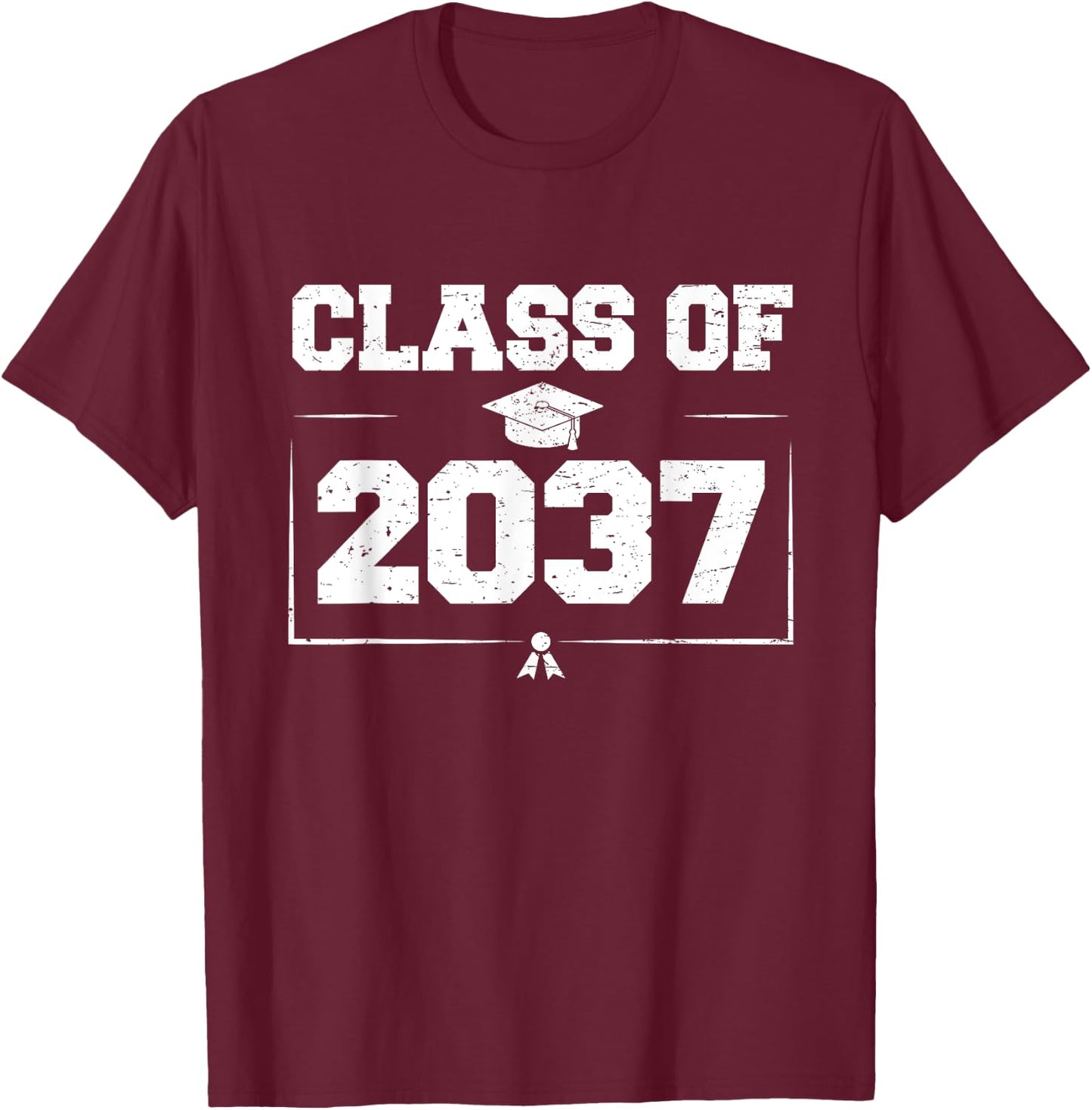 Class of 2037 Grow With Me Back to School Graduation 2037 T-Shirt - T-Shirt | Maroon