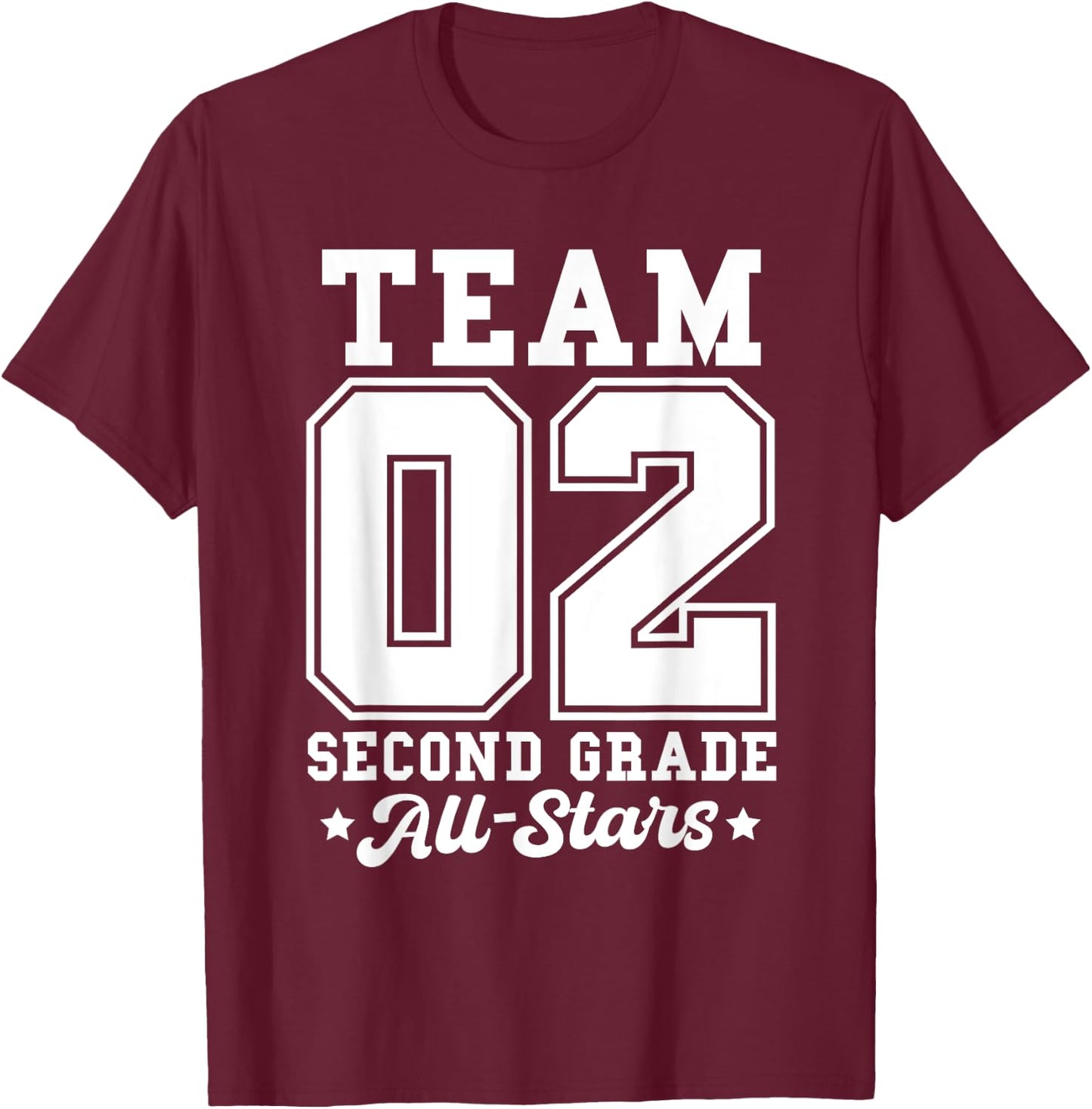 Team 2nd Grade All-Stars Back To School Sports Jersey T-Shirt - T-Shirt | Maroon