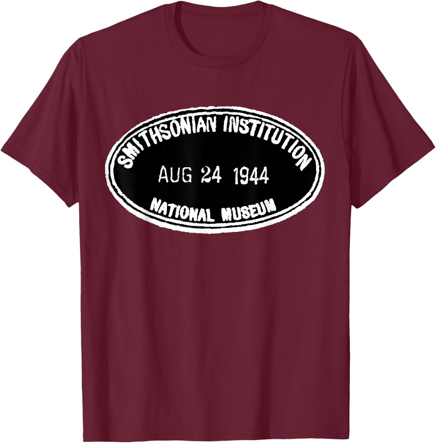 Smithsonian Institution Library 1944 Book Stamp T-Shirt - T-Shirt | Maroon