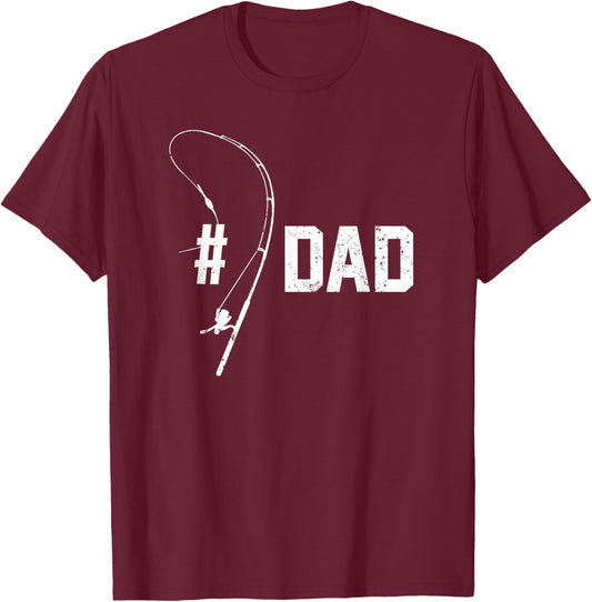 Number One #1 Dad Fishing Reel Equipment T-Shirt - T-Shirt | Maroon