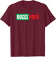 Bocce Ball Papa Grandpa Bocceball Game Player Italy Flag T-Shirt - T-Shirt | Maroon