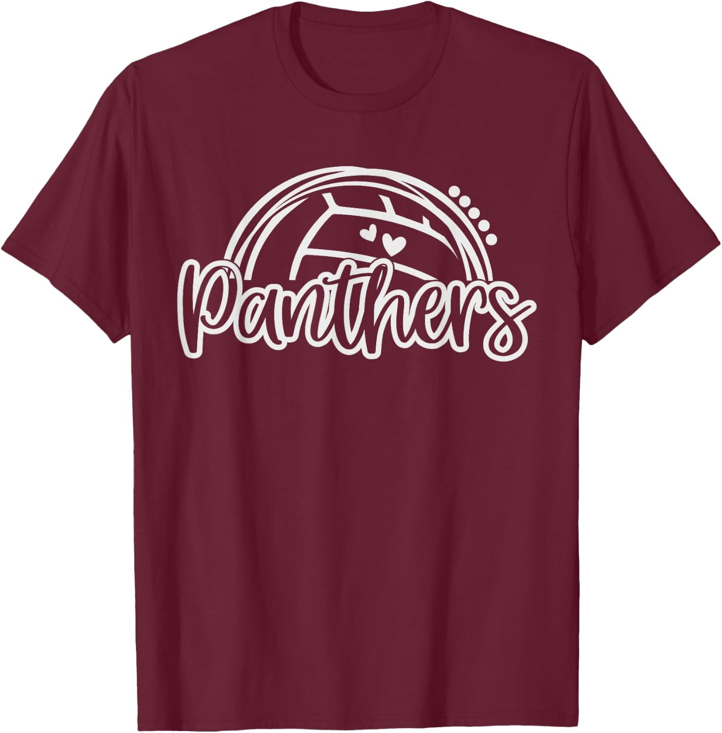 Volleyball Panther School Sports Fan Team Spirit T-Shirt - T-Shirt | Maroon