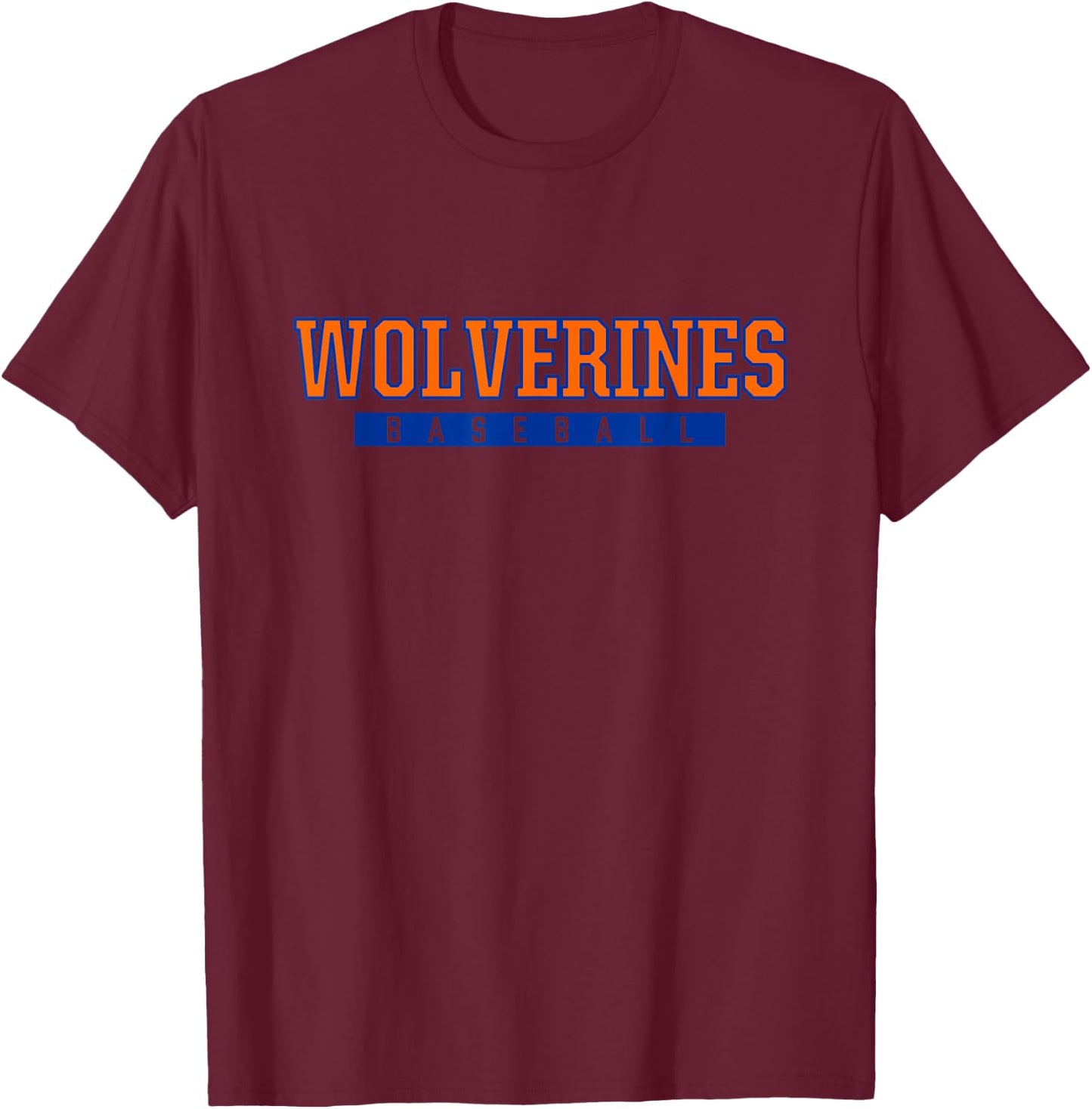 Woodstown Wolverines Baseball T-Shirt - T-Shirt | Maroon