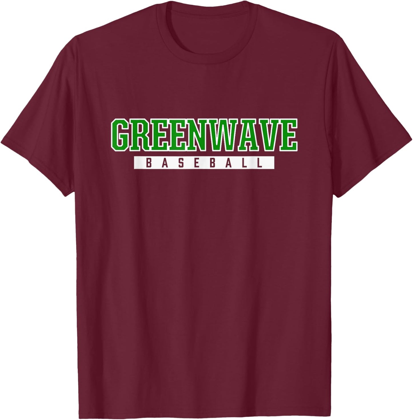 New Milford Greenwave Baseball T-Shirt - T-Shirt | Maroon