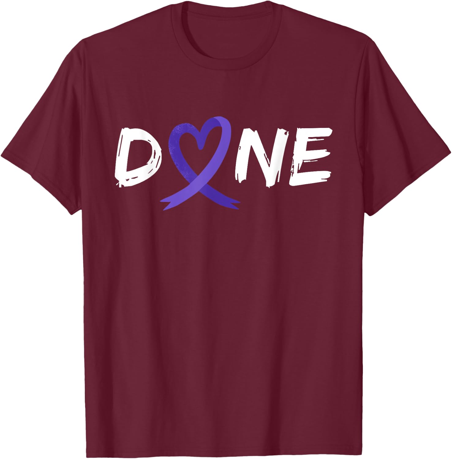 Done Last Day Of Radiation Chemo Pancreatic Cancer Heart T-Shirt - T-Shirt | Maroon