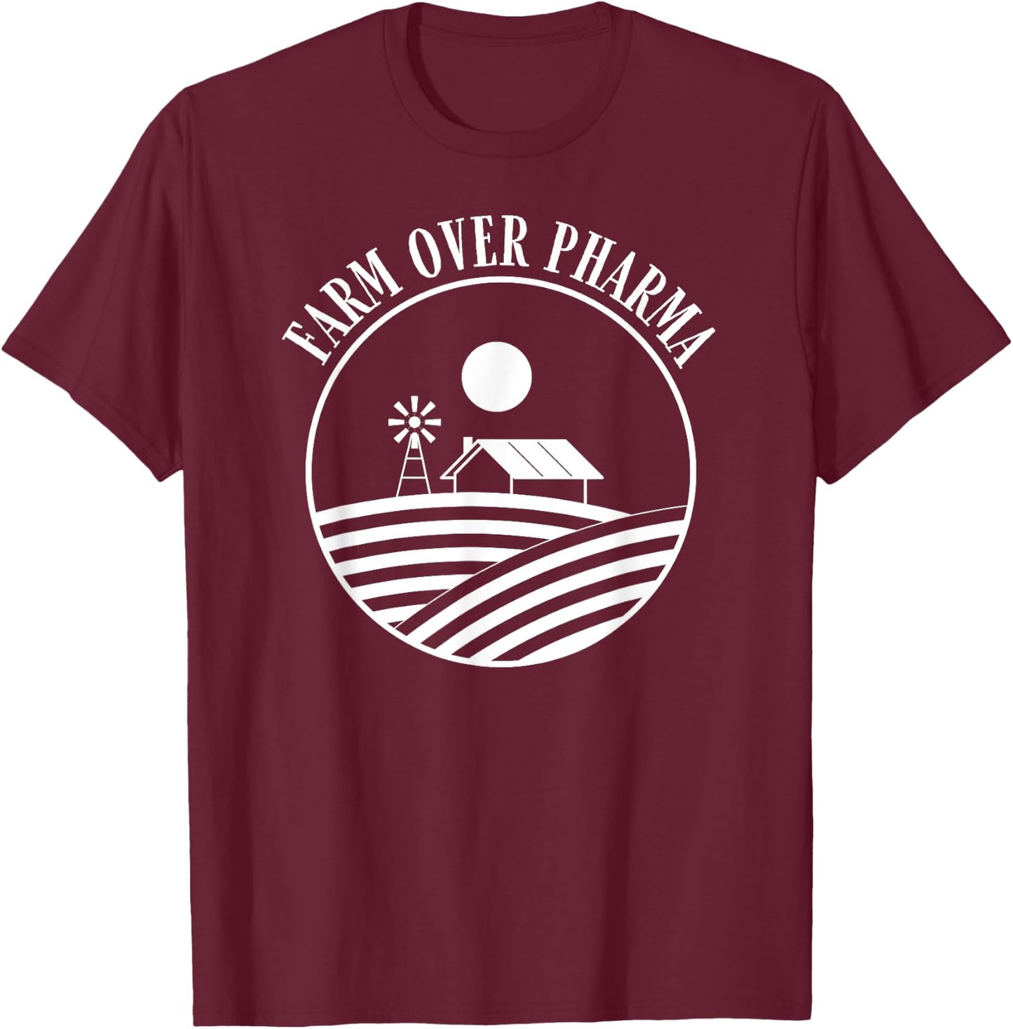 Farm Over Pharma , Small, Black T-Shirt - T-Shirt | Maroon