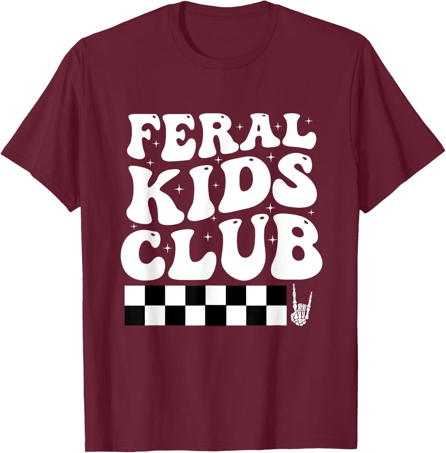 Funny Feral Kids Club T-Shirt - T-Shirt | Maroon