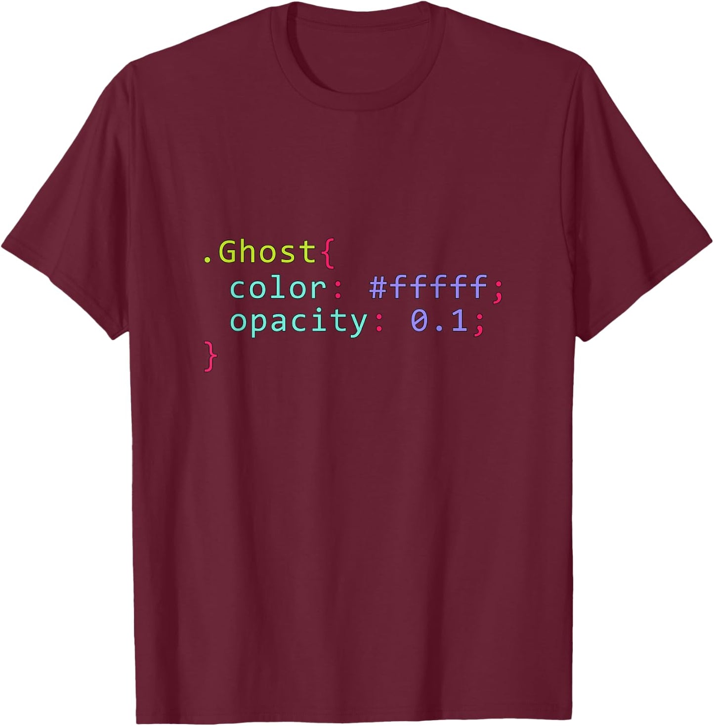 Ghost in CSS format code for a ghost of programmers T-Shirt - T-Shirt | Maroon