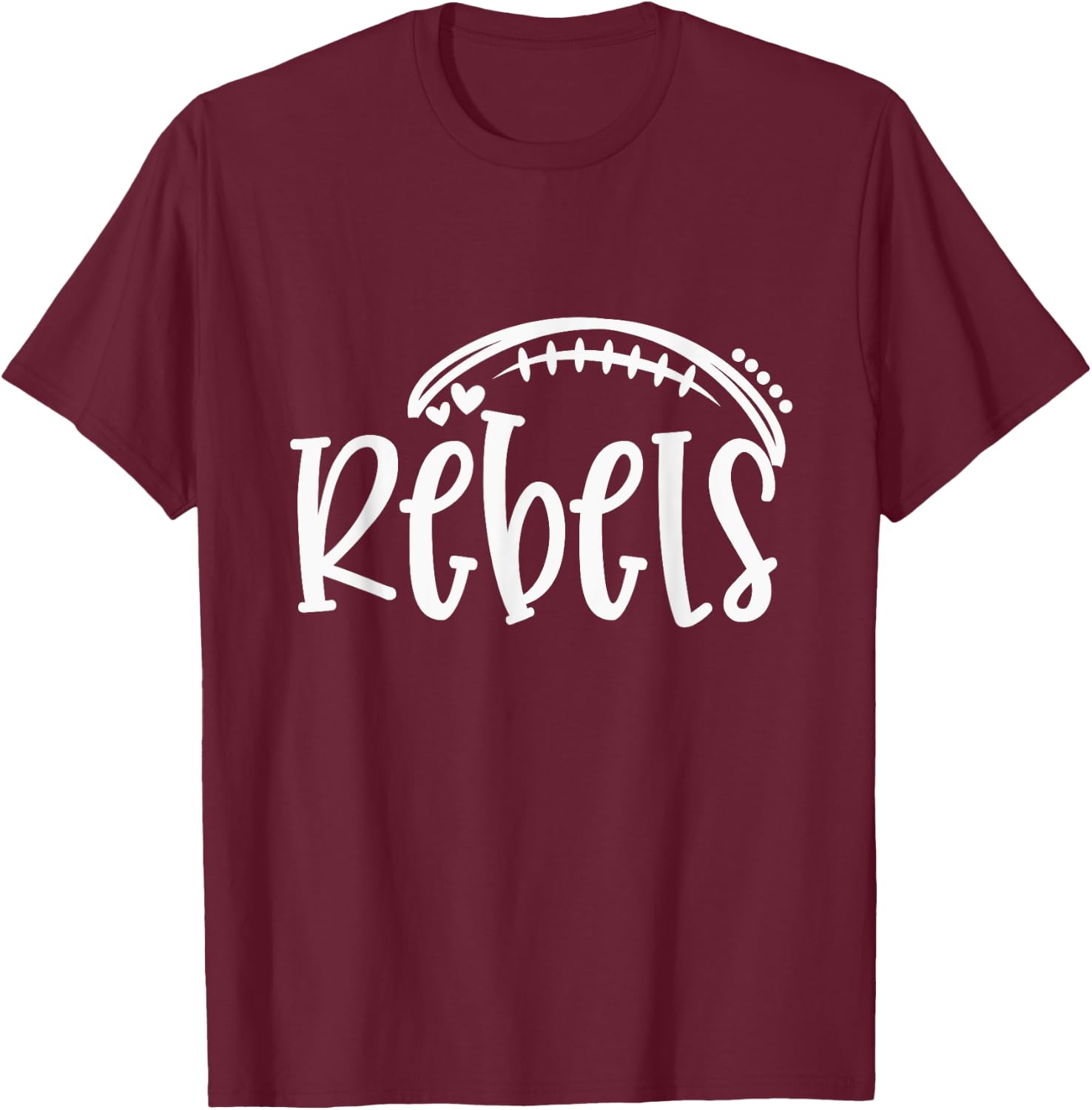 Rebel Pride Football School Spirit Game Day T-Shirt - T-Shirt | Maroon