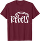 Rebel Pride Football School Spirit Game Day T-Shirt - T-Shirt | Maroon