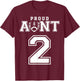 Custom Proud Football Aunt Number 2 Personalized T-Shirt - T-Shirt | Maroon