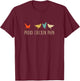 Funny Vintage Chickens Shirt_ Proud Chicken Papa Pet Gift T-Shirt - T-Shirt | Maroon
