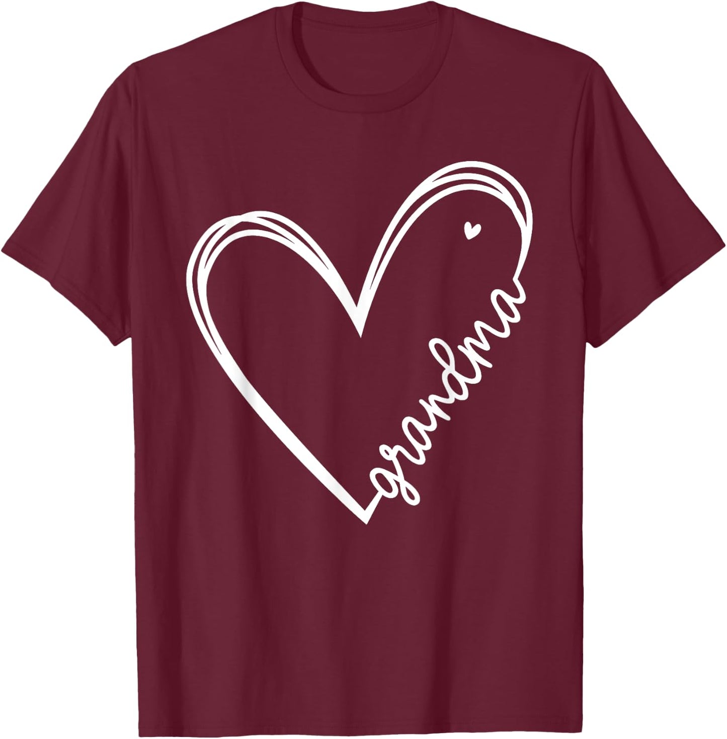 Grandma Heart Women for Christmas Mother's Day Birthdays T-Shirt - T-Shirt | Maroon