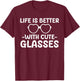 Cute Optician Art Women Optometrist Eyewear Optician T-Shirt - T-Shirt | Maroon