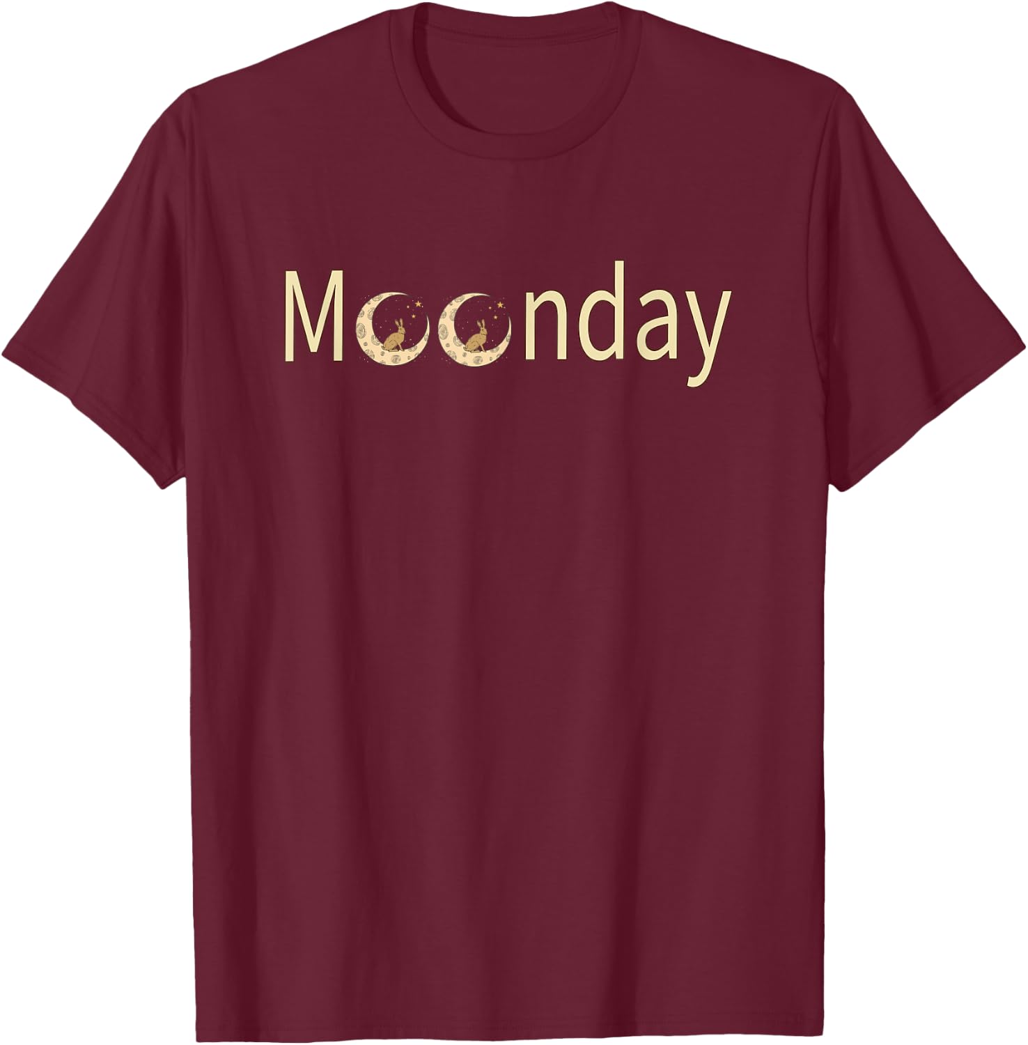 Monday, Moonday, days of the week, selenophile, funny T-Shirt - T-Shirt | Maroon