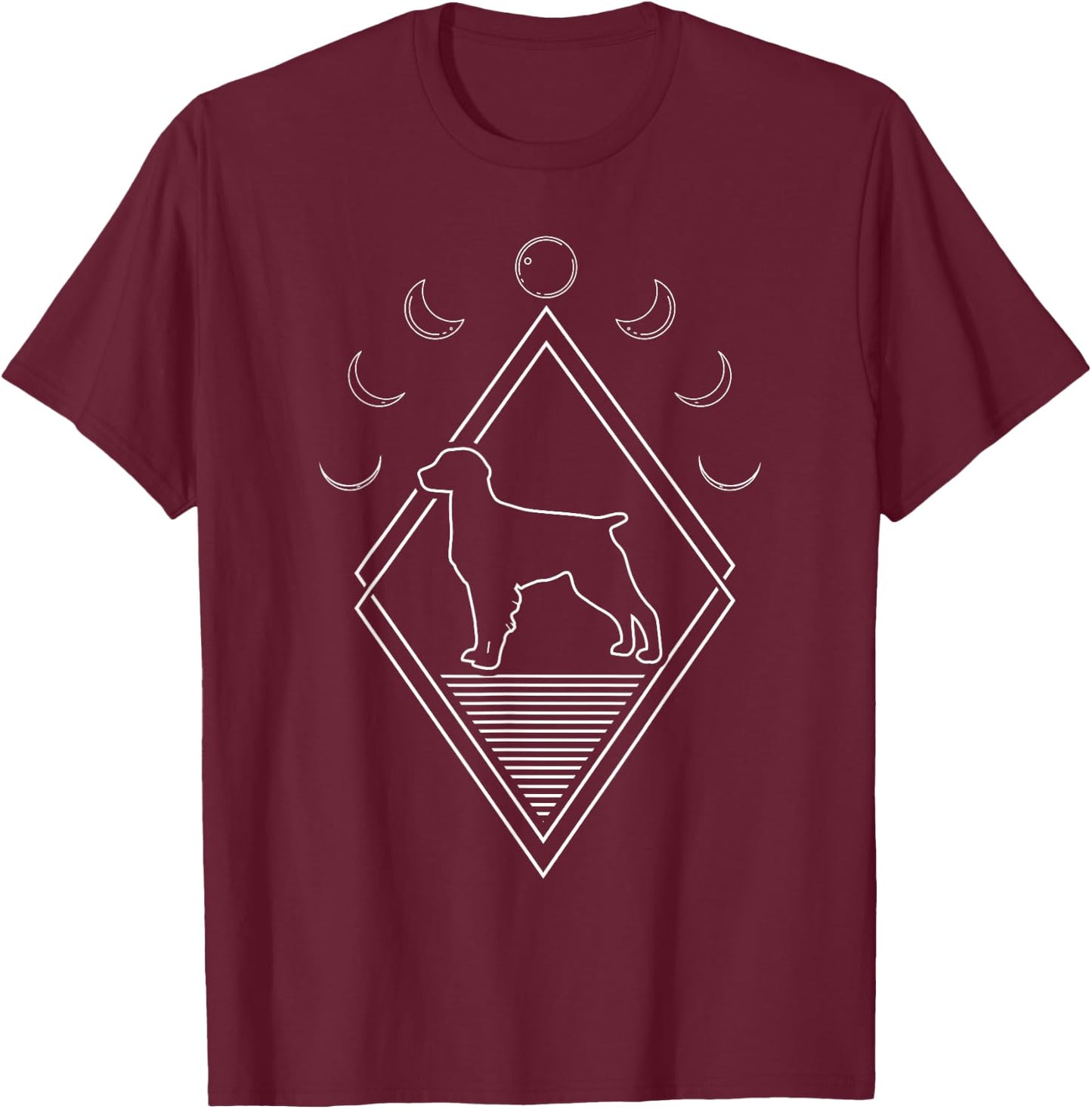 Brittany Spaniel Pet Dog Breed - Moon Phases Men Women T-Shirt - T-Shirt | Maroon