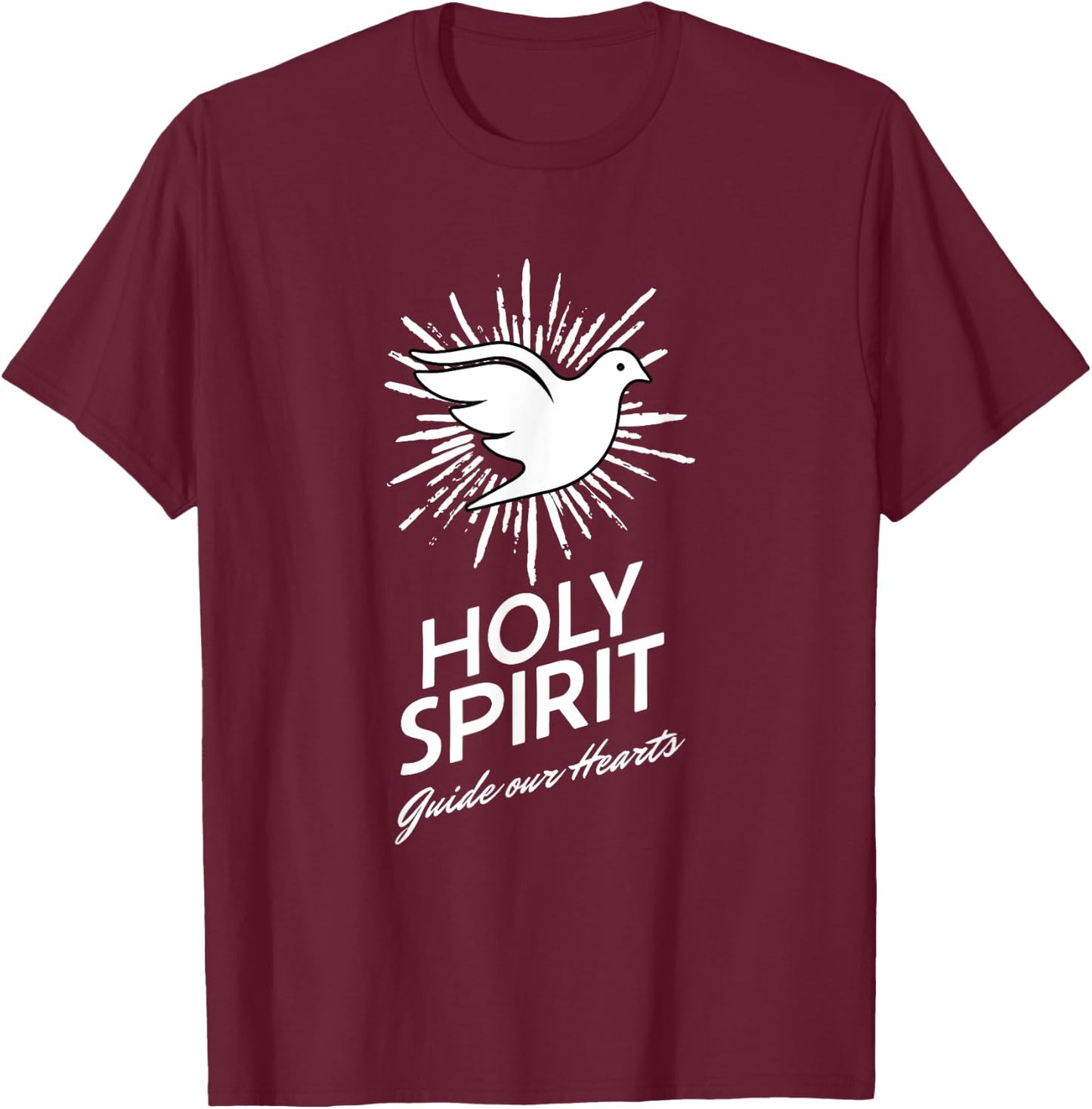 Holy Spirit Dove: Light of Faith T-Shirt - T-Shirt | Maroon