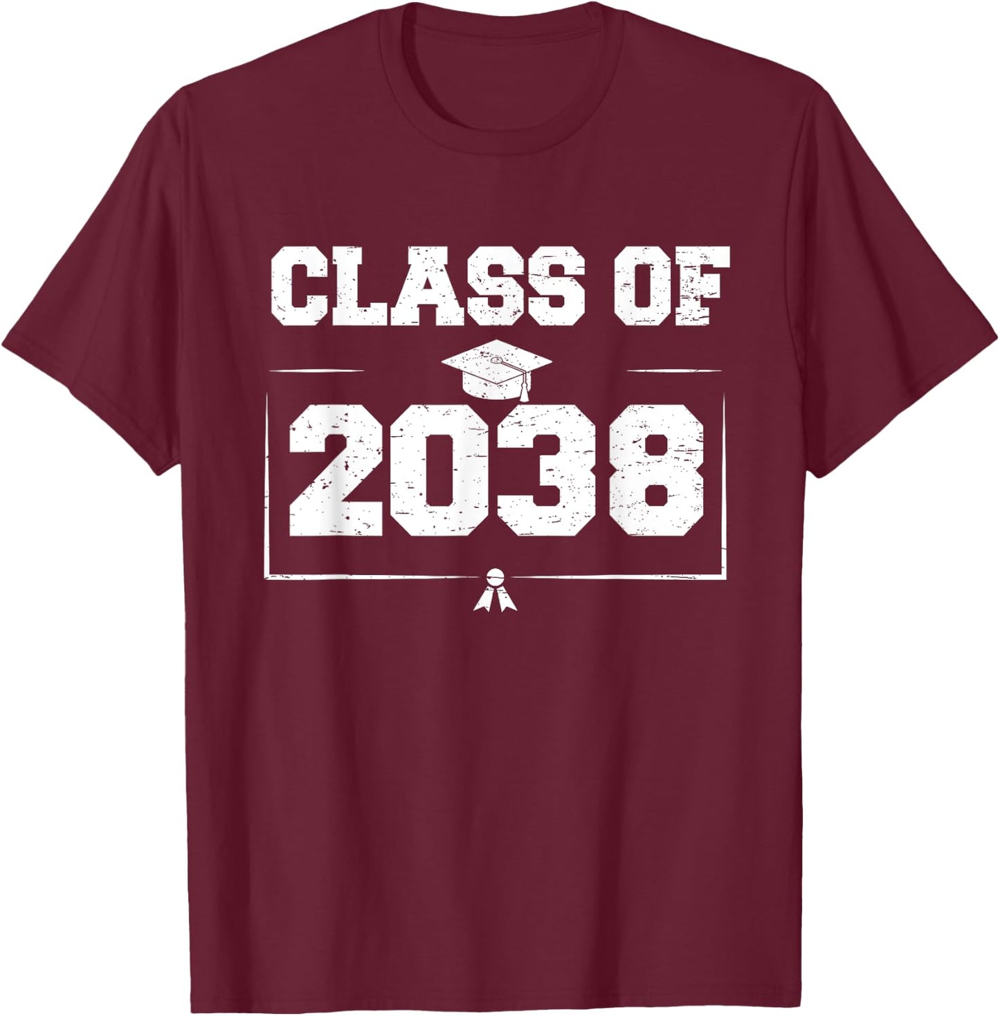 Class of 2038 Grow With Me Back to School Graduation 2038 T-Shirt - T-Shirt | Maroon