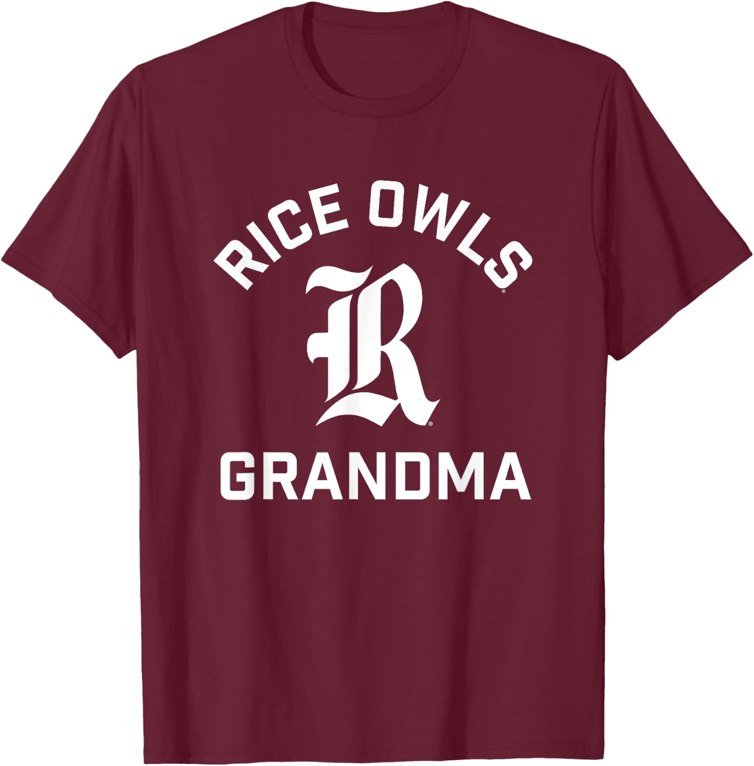 Rice University Owls Arched Grandma T-Shirt - T-Shirt | Maroon