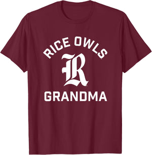 Rice University Owls Arched Grandma T-Shirt - T-Shirt | Maroon