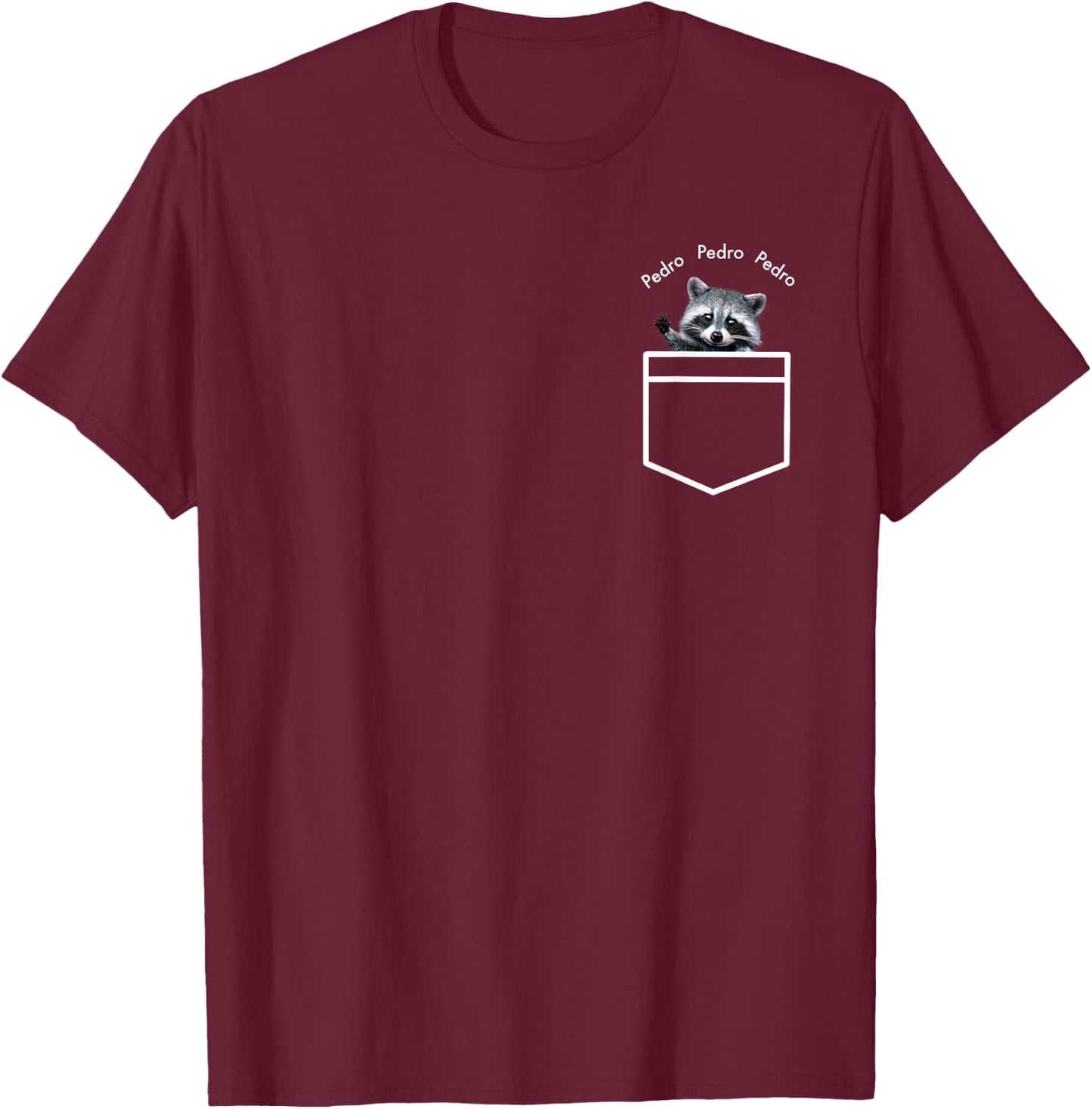 Pedro Raccoon T-Shirt - T-Shirt | Maroon