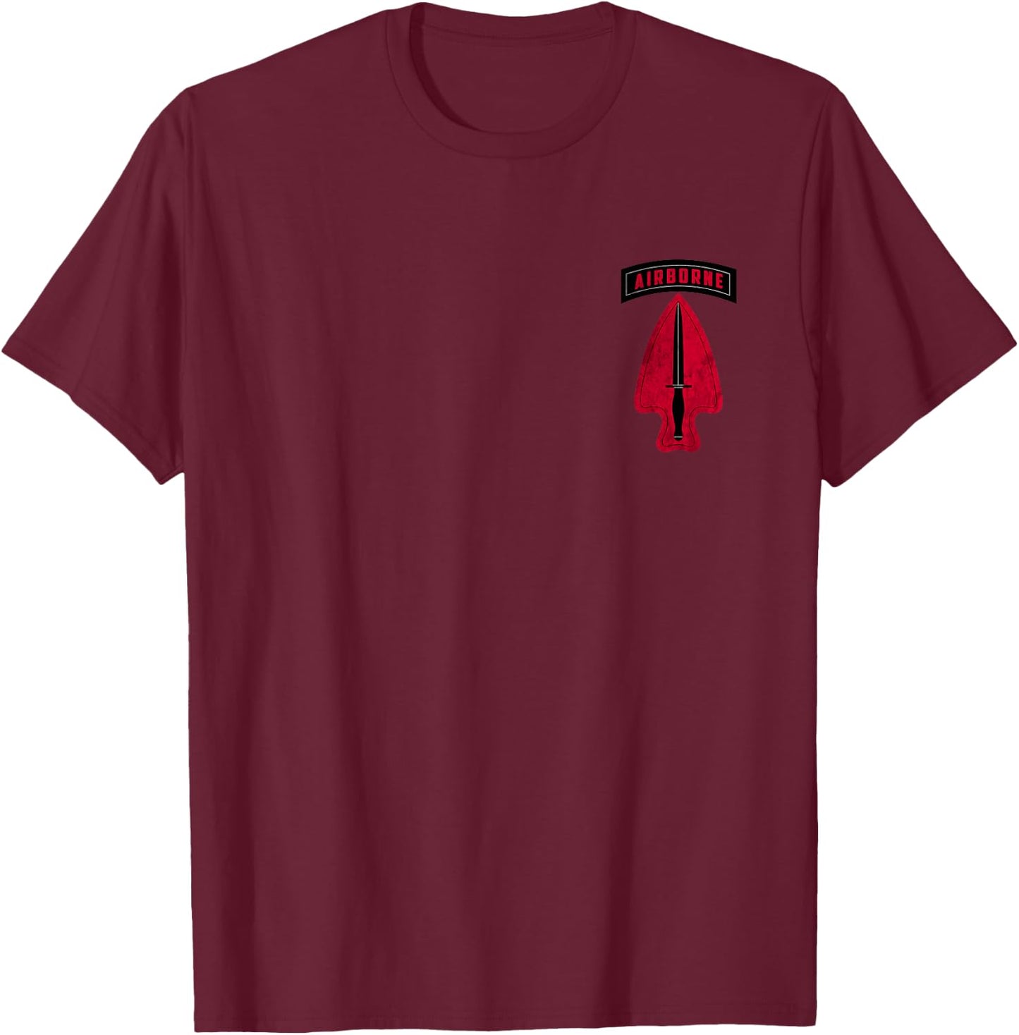 USASOC Force Airborne Vintage Logo Veteran Military Papa T-Shirt - T-Shirt | Maroon