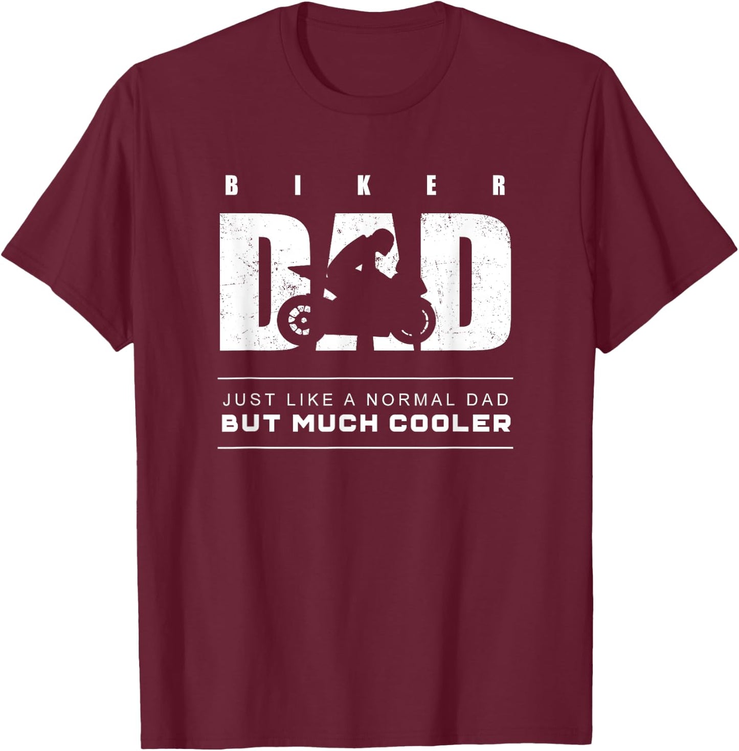 Biker Dad Motorcycle T-Shirt - T-Shirt | Maroon
