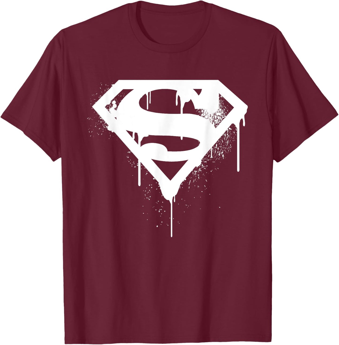 DC Superman Logo Doomsday White Graffiti T-Shirt - T-Shirt | Maroon