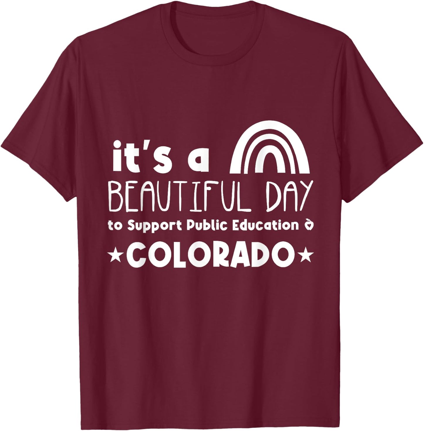 Support Public Education Teacher Red for Ed Colorado Women Kids T-Shirt - T-Shirt | Maroon