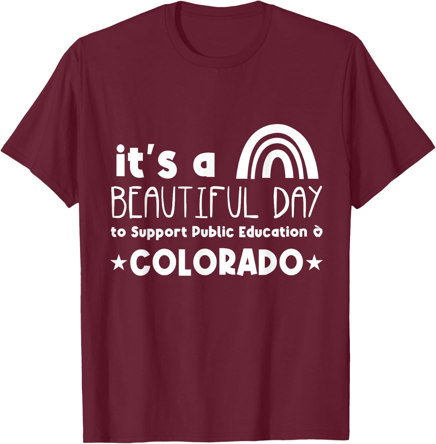 Support Public Education Teacher Red for Ed Colorado Women Kids T-Shirt - T-Shirt | Maroon