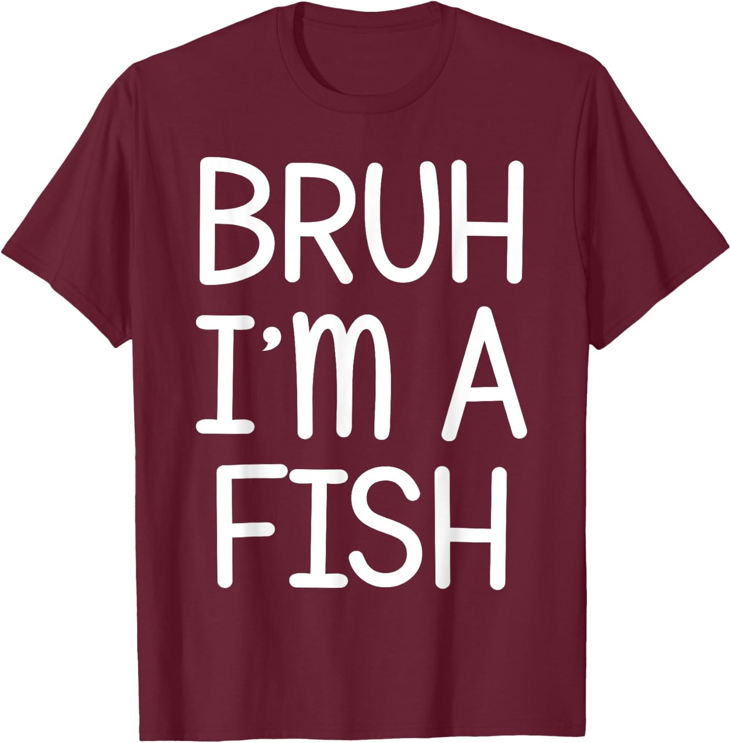 Pretend I'm A Fish Funny Lazy Halloween Costume Party T-Shirt - T-Shirt | Maroon