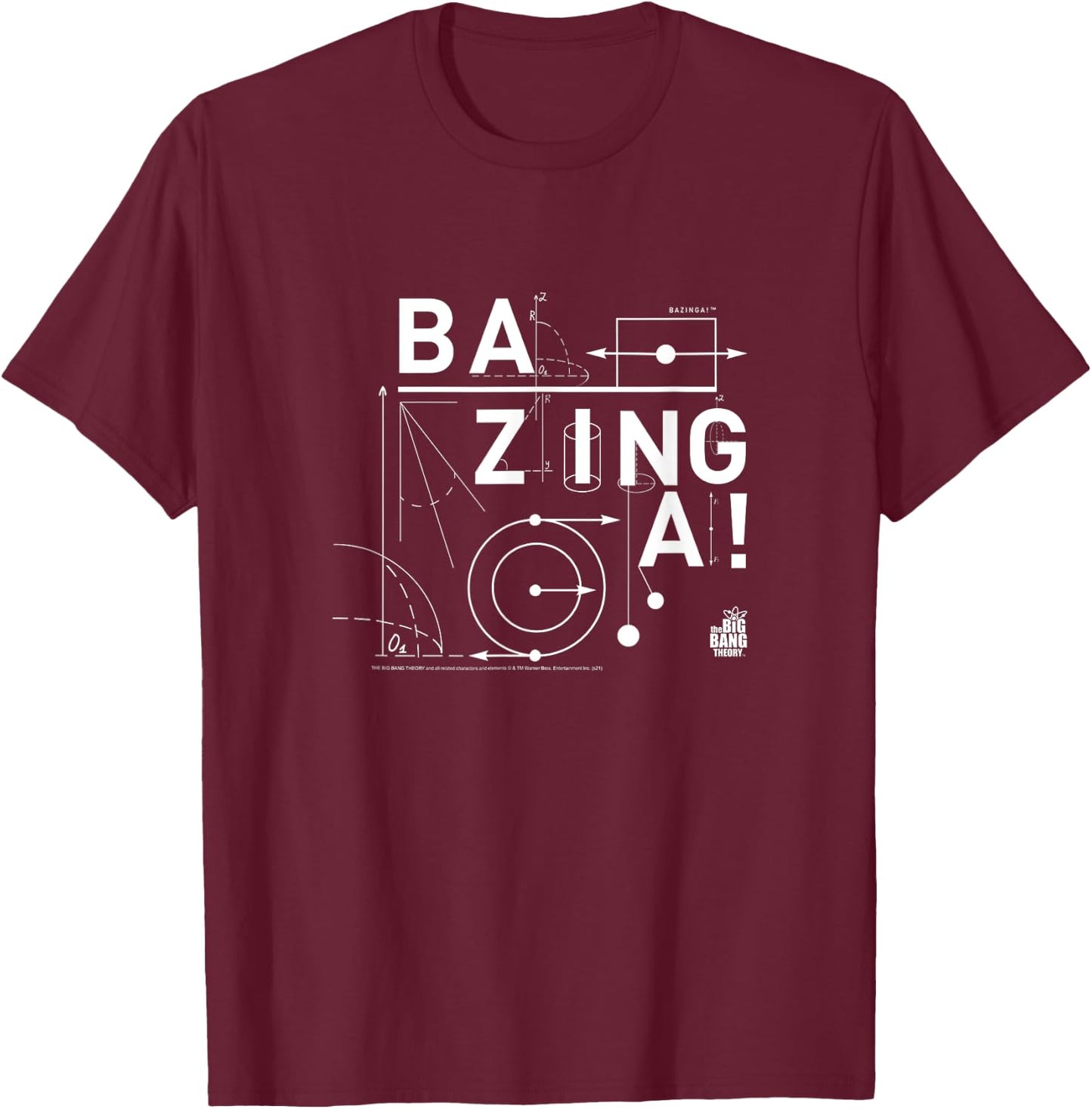The Big Bang Theory Mathematical Bazinga! TV Show T-Shirt - T-Shirt | Maroon
