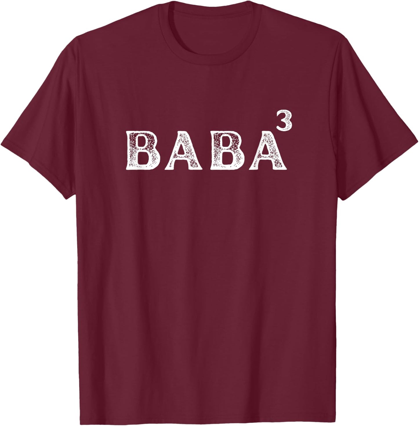 Funny Father of 3 Kids - Baba to be of 3 kids - Dad Cubed T-Shirt - T-Shirt | Maroon
