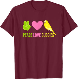 Budgie Shirt Pet Bird Budgie Parakeet Budgerigar T-Shirt - T-Shirt | Maroon