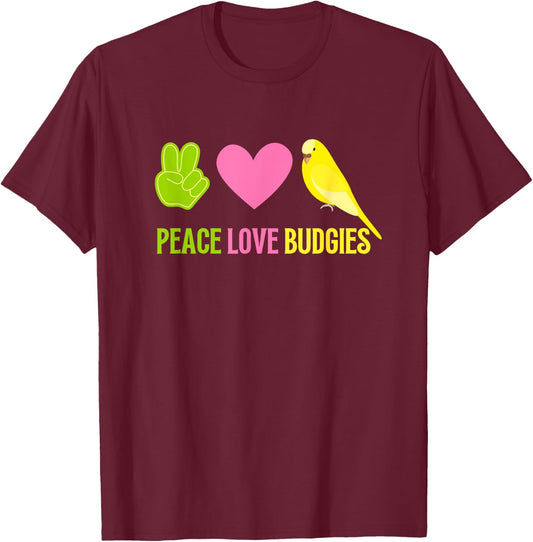 Budgie Shirt Pet Bird Budgie Parakeet Budgerigar T-Shirt - T-Shirt | Maroon
