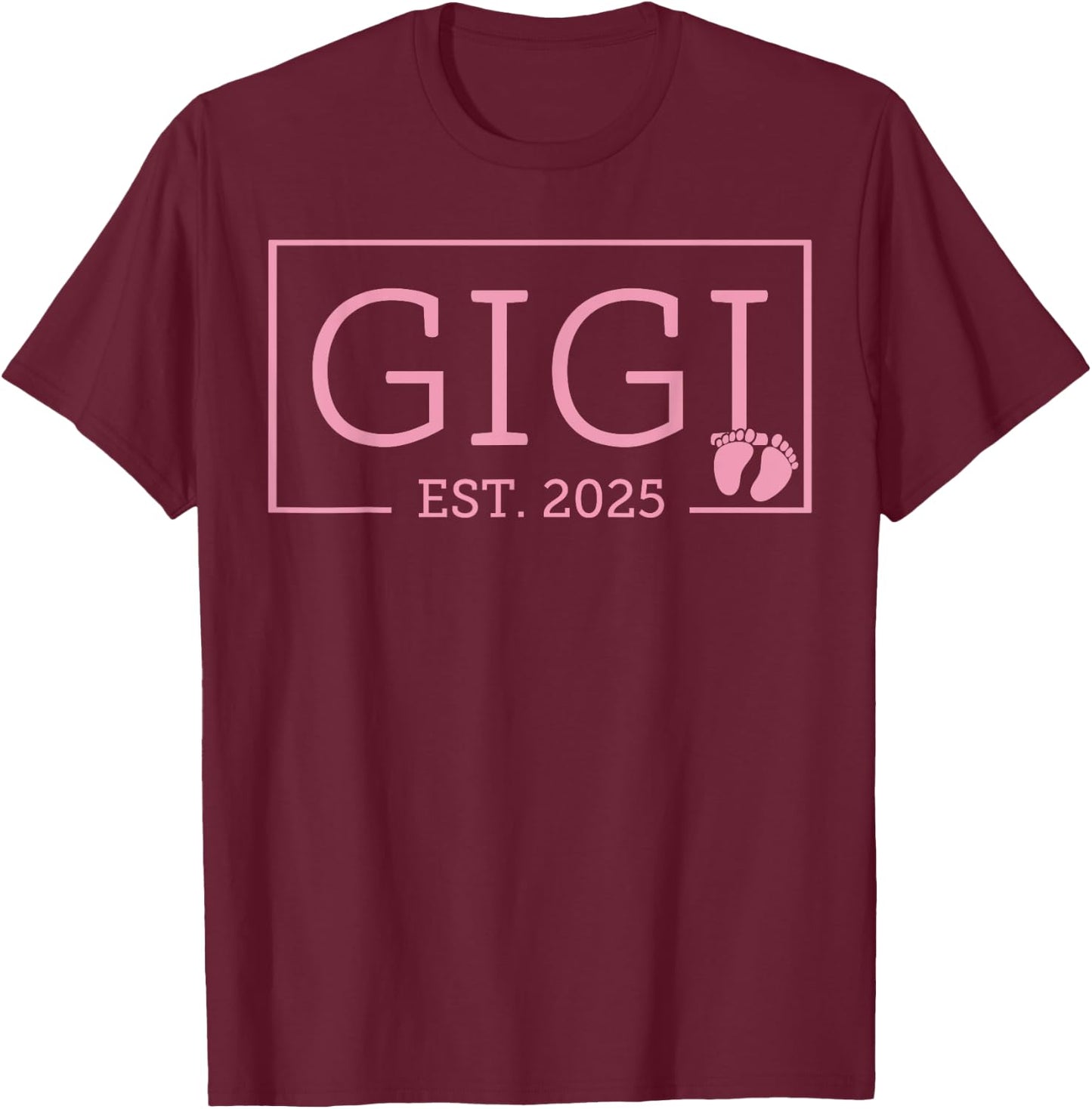 Gigi Established Est 2025 New Born Mother's Day T-Shirt - T-Shirt | Maroon