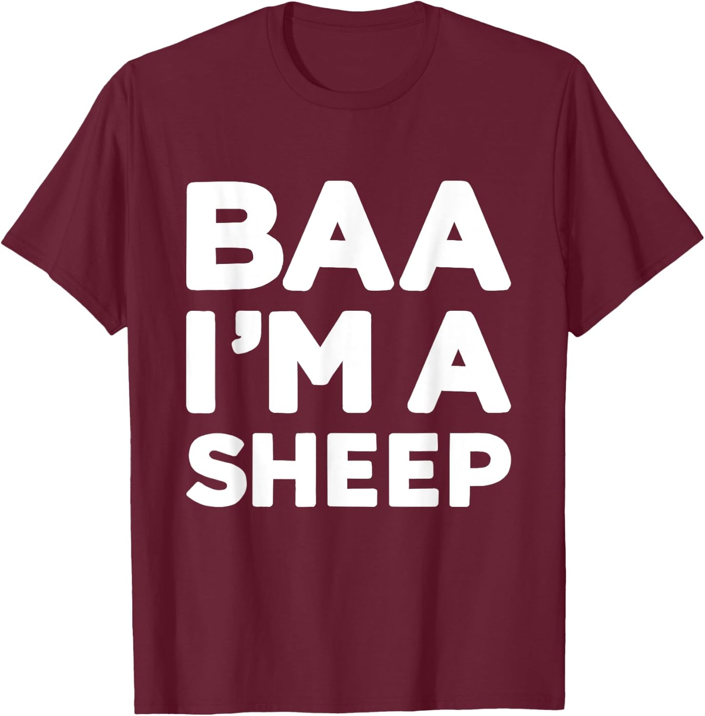 Baa Im a sheep funny lazy DIY costume for halloween party T-Shirt - T-Shirt | Maroon
