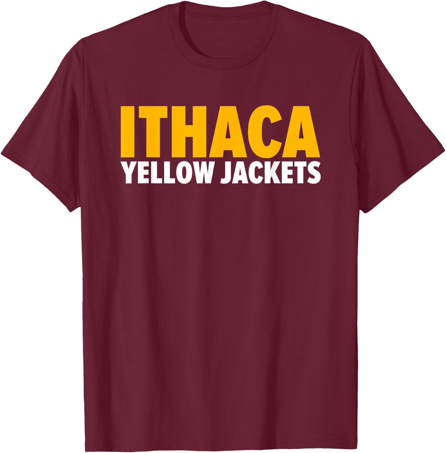 Ithaca Yellow Jackets Bold T-Shirt - T-Shirt | Maroon