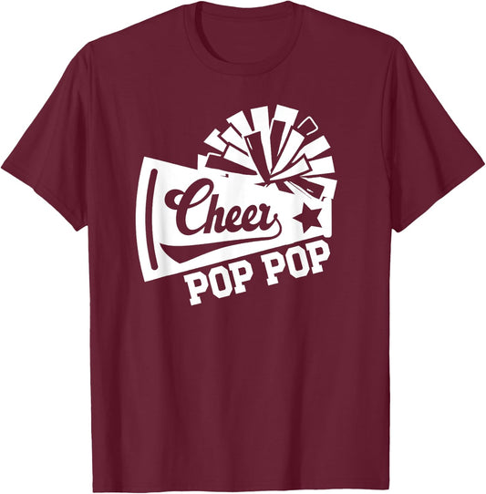 Cheer Pop Pop Of A Cheerleader Pop Pop Cheerleading Pop Pop T-Shirt - T-Shirt | Maroon