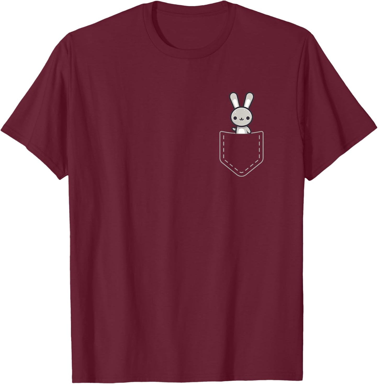 Kawaii Anime Pocket Rabbit Kids T-Shirt - T-Shirt | Maroon