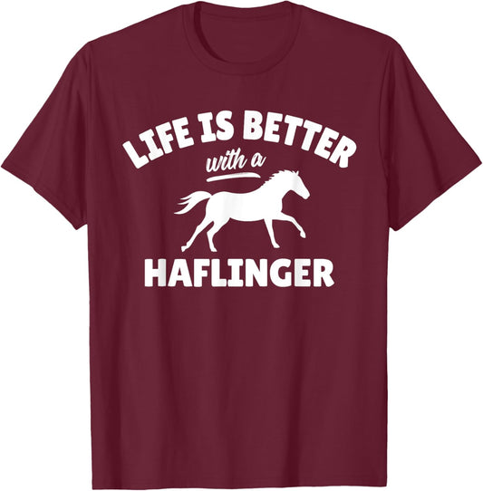 Haflinger Rider Equestrian Horse-Riding Gift T-Shirt - T-Shirt | Maroon