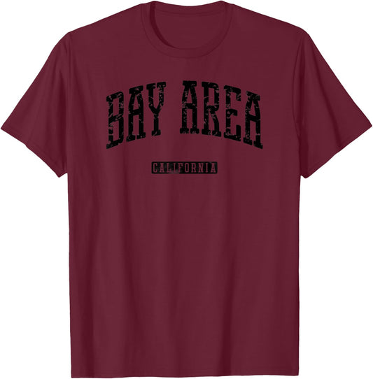 Bay Area California Vintage City T-Shirt - T-Shirt | Maroon