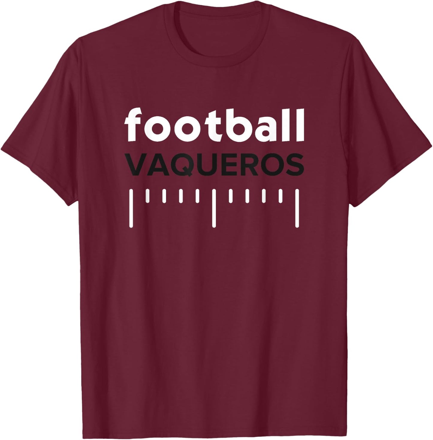 Fernley Vaqueros Football Lines HS T-Shirt - T-Shirt | Maroon