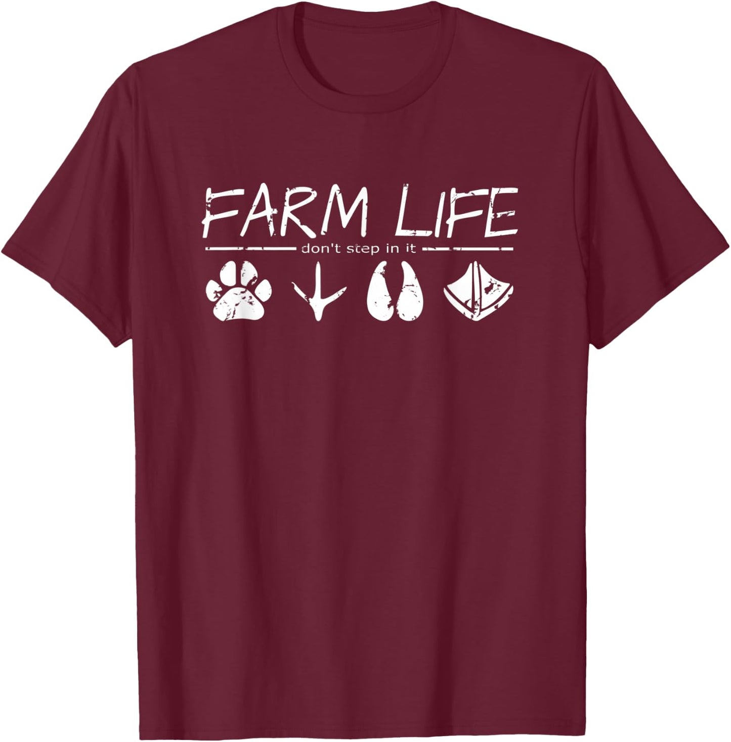 Farm Life: Don't step in it! T-Shirt - T-Shirt | Maroon