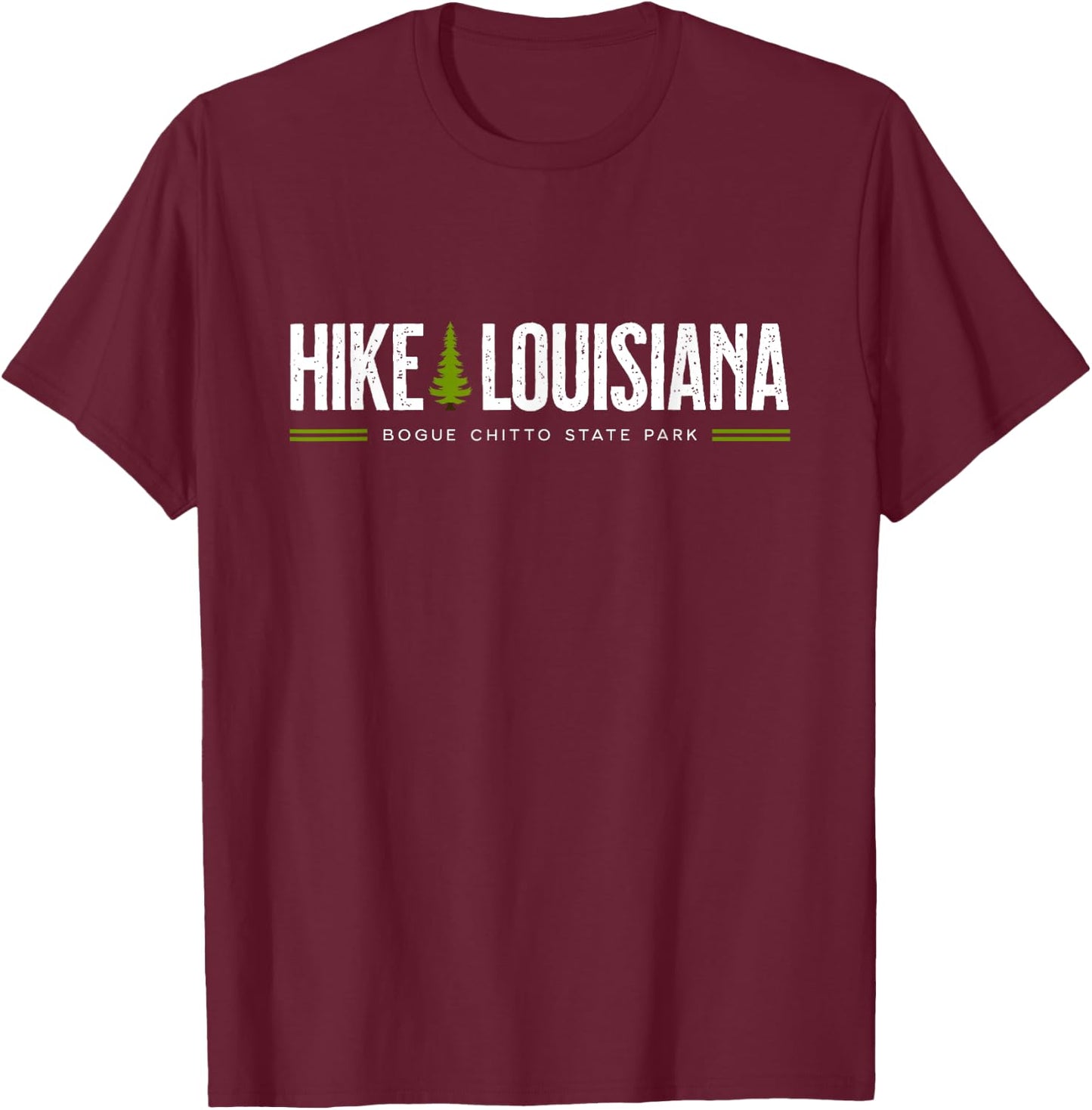 Louisiana LA Bogue Chitto State Park Hike Tree Retro Graphic T-Shirt - T-Shirt | Maroon