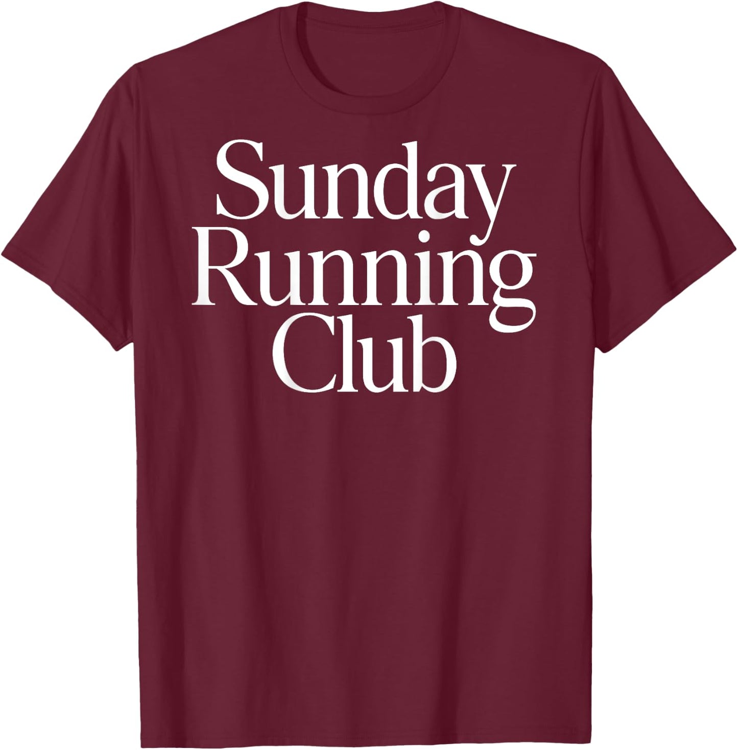 SUNDAY RUNNING CLUB X Jogger Jogging Runner Fitness Gym BACK T-Shirt - T-Shirt | Maroon