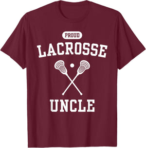Proud Lacrosse Uncle Cool Lacrosse Player Funny Lax Uncle T-Shirt - T-Shirt | Maroon