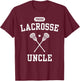 Proud Lacrosse Uncle Cool Lacrosse Player Funny Lax Uncle T-Shirt - T-Shirt | Maroon