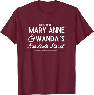 90’s Country Mary Anne and Wanda’s Road Stand Funny Earl T-Shirt - T-Shirt | Maroon