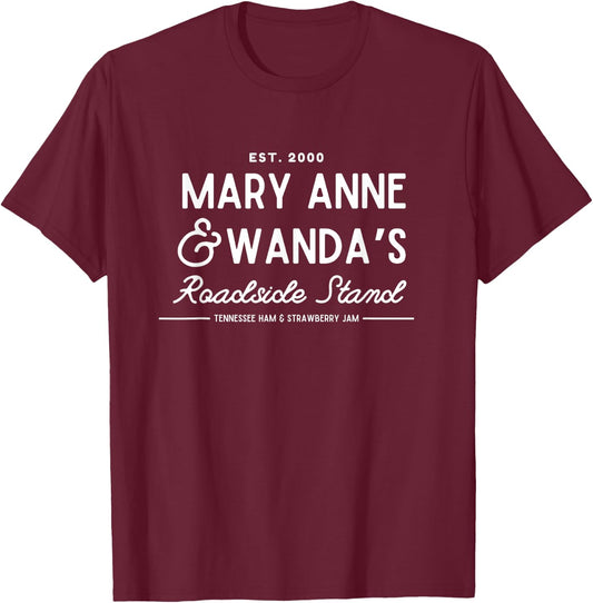 90’s Country Mary Anne and Wanda’s Road Stand Funny Earl T-Shirt - T-Shirt | Maroon